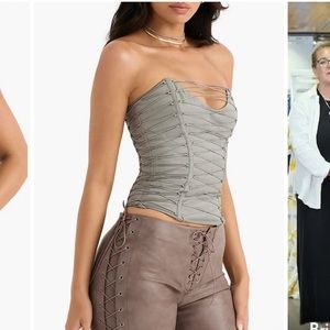 House or CB grey lace up corset.